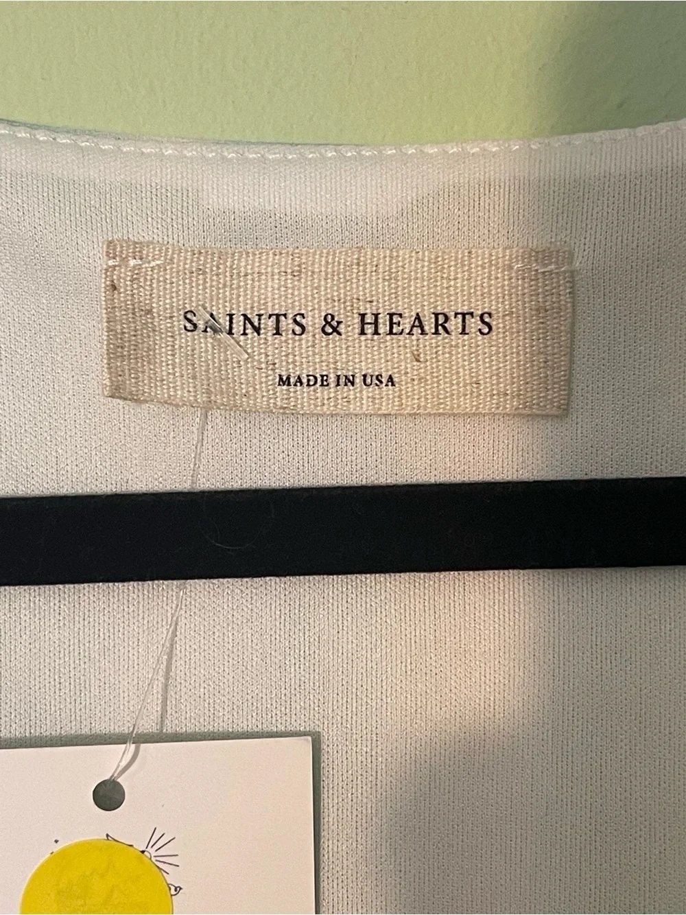 NWT- Saints & Hearts soft pastel smocked waist peplum blouse. Size large. - Picture 8 of 8